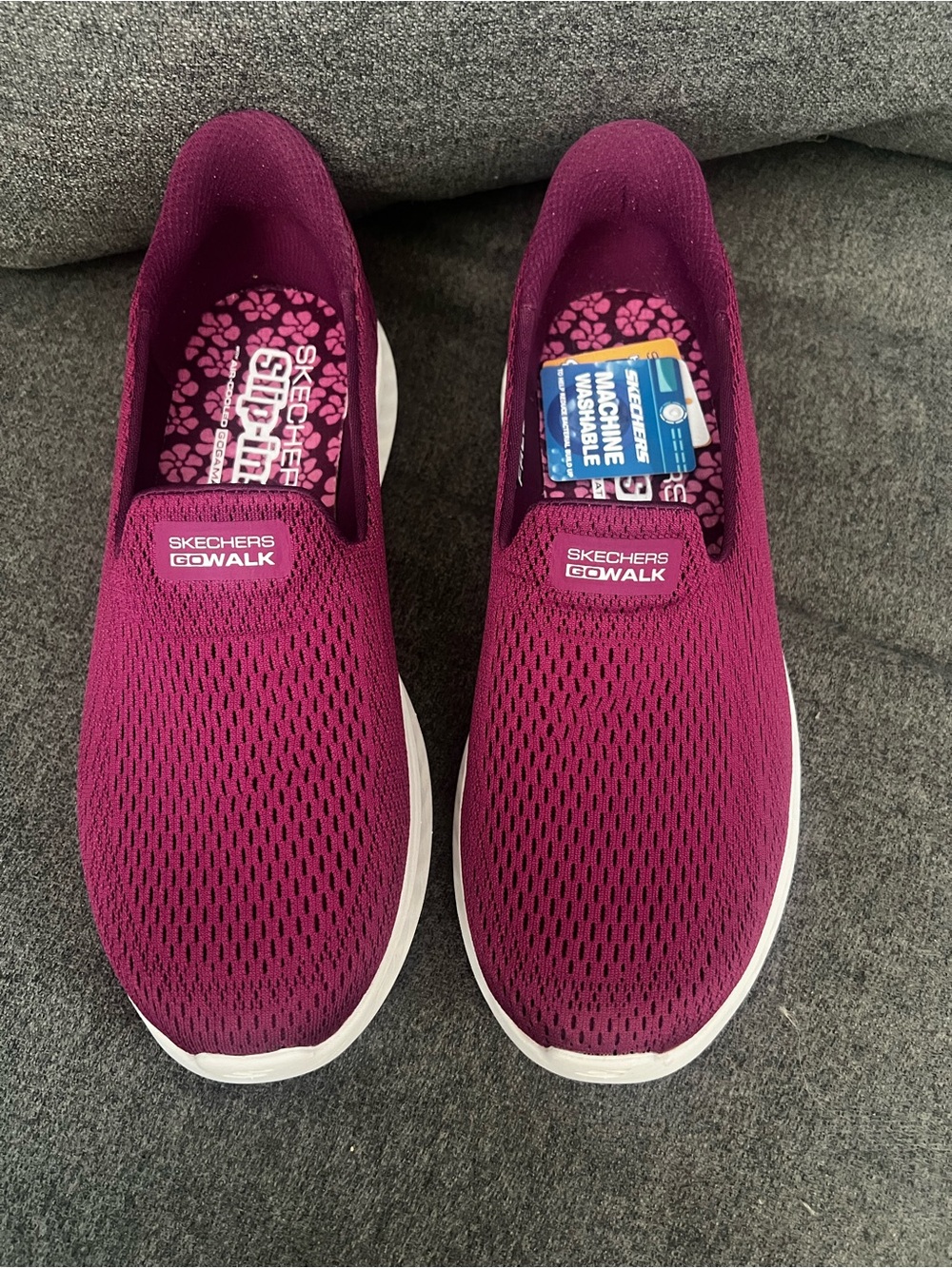 Skechers GOwalk Women's Slip-On Sneakers in Plum